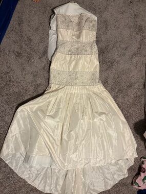 Ivory beaded wedding gown